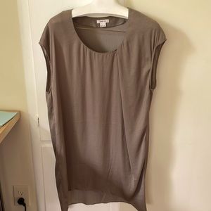 Helmet Lang Taupe silk tunic top